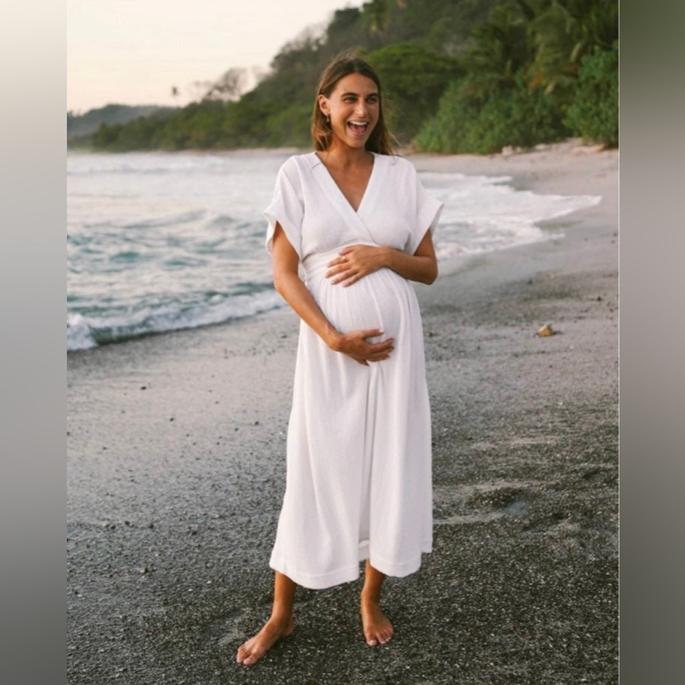 Hatch Maternity White The Carolina Dress